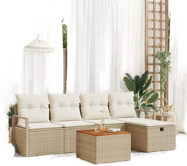 Vidaxl Hagesofa Set 6 pcs Beige