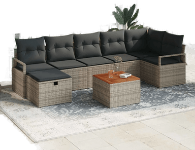 Vidaxl Hagesofa Set 8 pcs Grå