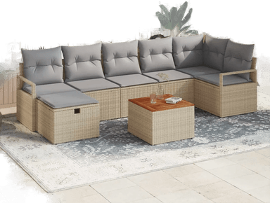 Vidaxl Hagesofa Set 8 pcs Beige
