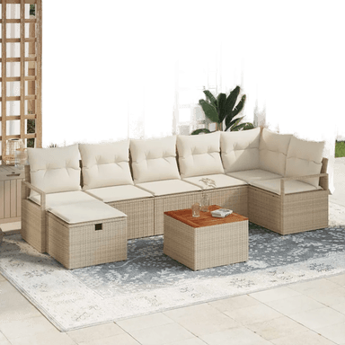 Vidaxl Hagesofa Set 8 pcs Beige