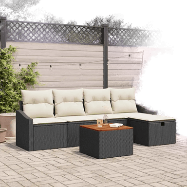 Vidaxl Hagesofa Set 6 pcs Svart