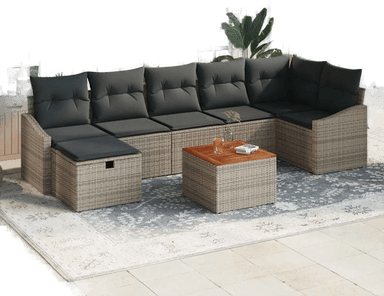 Vidaxl Hagesofa Set 8 pcs Grå