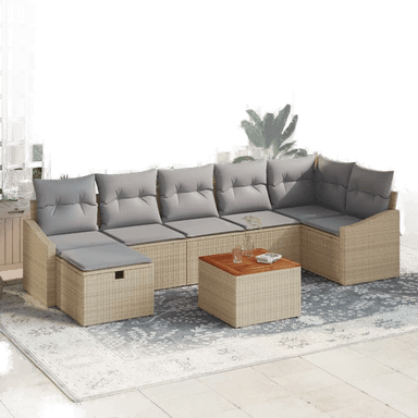 Vidaxl Hagesofa Set 8 pcs Beige