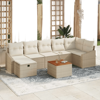 Vidaxl Hagesofa Set 8 pcs Beige