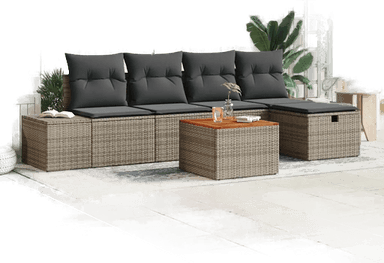 Vidaxl Hagesofa Set 6 pcs Grå