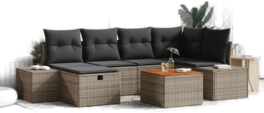 Vidaxl Hagesofa Set 7 pcs Grå