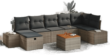 Vidaxl Hagesofa Set 8 pcs Grå