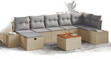 Vidaxl Hagesofa Set 8 pcs Beige