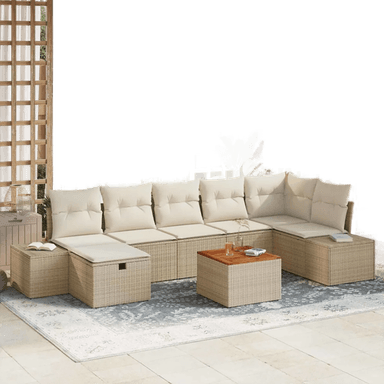 Vidaxl Hagesofa Set 8 pcs Beige