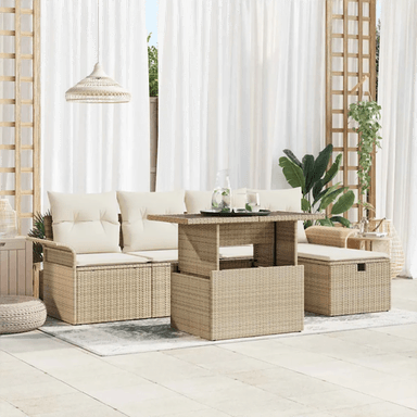 Vidaxl Hagesofa Set 6 pcs Beige