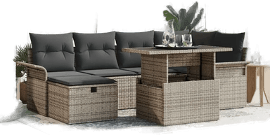 Vidaxl Hagesofa Set 7 pcs Grå