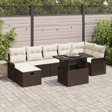 Vidaxl Hagesofa Set 8 pcs Brun