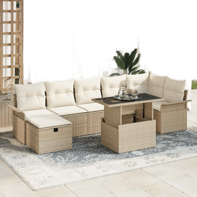 Vidaxl Hagesofa Set 8 pcs Beige
