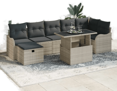 Vidaxl Hagesofa Set 8 pcs Lysegrå