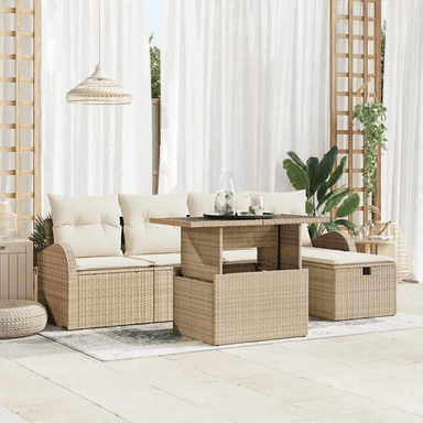 Vidaxl Hagesofa Set 6 pcs Beige