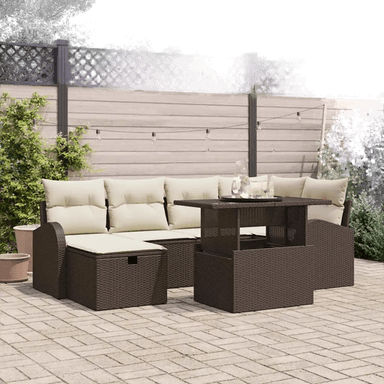 Vidaxl Hagesofa Set 7 pcs Brun