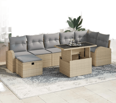 Vidaxl Hagesofa Set 8 pcs Beige