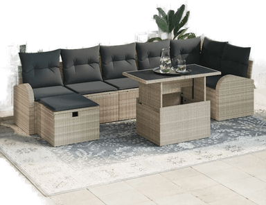 Vidaxl Hagesofa Set 8 pcs Lysegrå