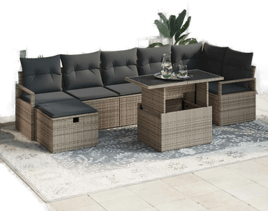 Vidaxl Hagesofa Set 8 pcs Grå