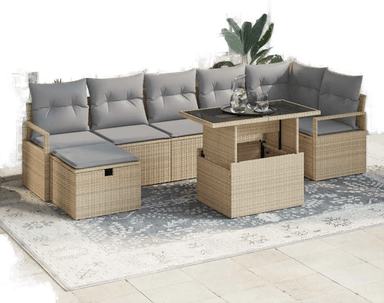 Vidaxl Hagesofa Set 8 pcs Beige