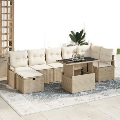 Vidaxl Hagesofa Set 8 pcs Beige