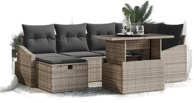 Vidaxl Hagesofa Set 7 pcs Grå