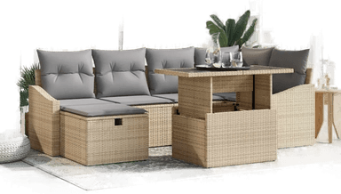 Vidaxl Hagesofa Set 7 pcs Beige