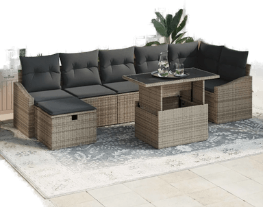 Vidaxl Hagesofa Set 8 pcs Grå