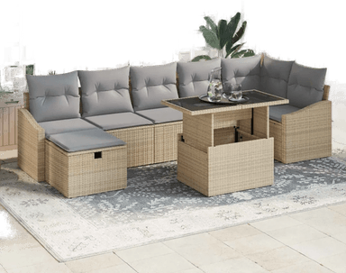 Vidaxl Hagesofa Set 8 pcs Beige