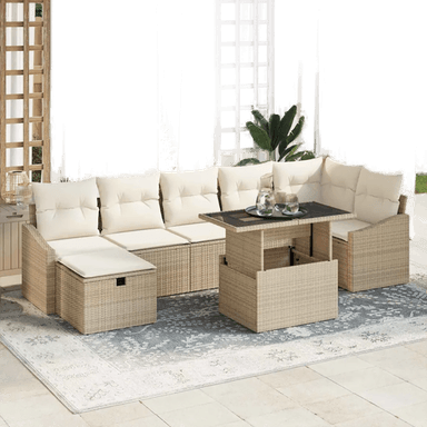 Vidaxl Hagesofa Set 8 pcs Beige