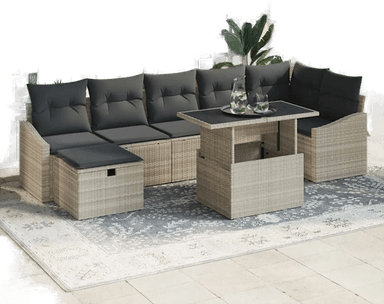 Vidaxl Hagesofa Set 8 pcs Lysegrå