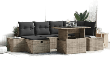 Vidaxl Hagesofa Set 7 pcs Grå