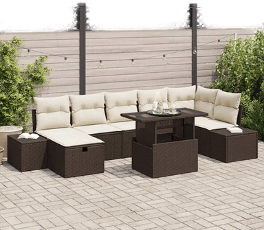 Vidaxl Hagesofa Set 8 pcs Brun