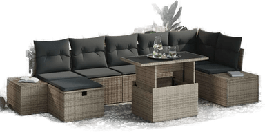 Vidaxl Hagesofa Set 8 pcs Grå
