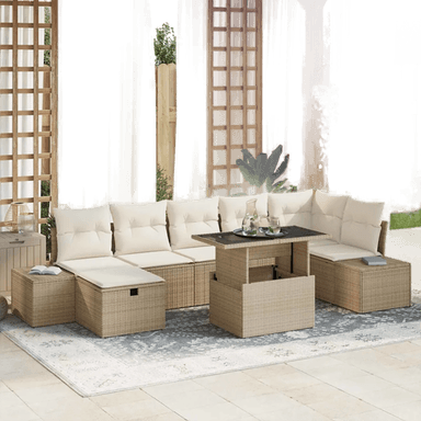 Vidaxl Hagesofa Set 8 pcs Beige