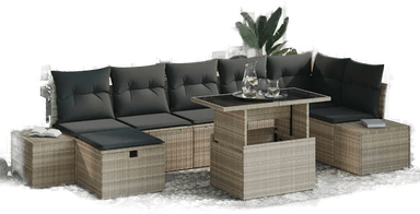 Vidaxl Hagesofa Set 8 pcs Lysegrå
