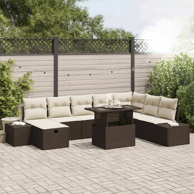 Vidaxl Hagesofa Set 9 pcs Brun