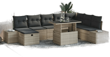 Vidaxl Hagesofa Set 9 pcs