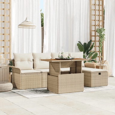 Vidaxl Hagesofa Set 6 pcs Beige