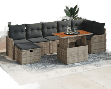 Vidaxl Hagesofa Set 8 pcs Grå