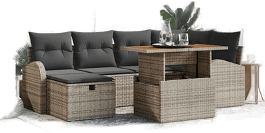 Vidaxl Hagesofa Set 7 pcs Grå