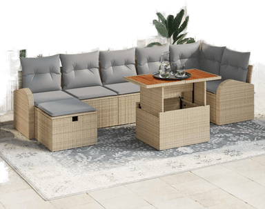 Vidaxl Hagesofa Set 8 pcs Beige