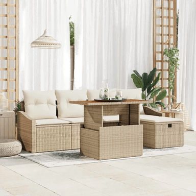 Vidaxl Hagesofa Set 6 pcs Beige