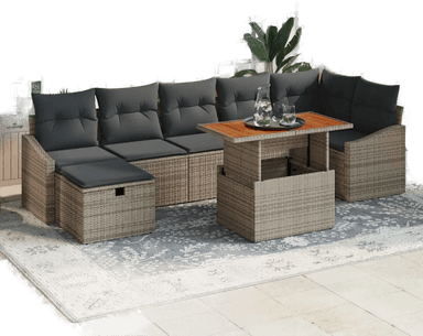 Vidaxl Hagesofa Set 8 pcs Grå