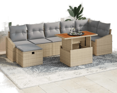 Vidaxl Hagesofa Set 8 pcs Beige