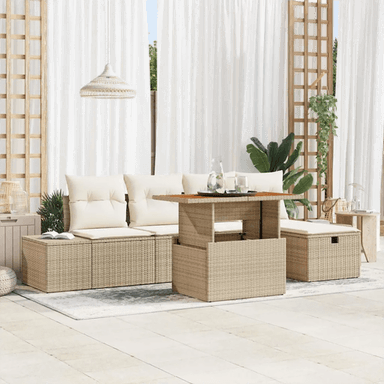 Vidaxl Hagesofa Set 6 pcs Beige