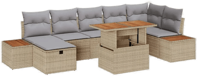 Vidaxl Hagesofa Set 8 pcs Beige
