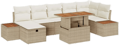 Vidaxl Hagesofa Set 8 pcs Beige