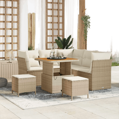 Vidaxl Hagesofa Set 8 pcs Beige