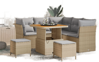 Vidaxl Hagesofa Set 8 pcs Beige